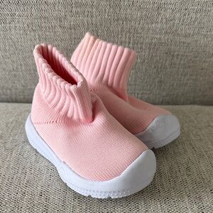 Amazon Pink Knit Sock Sneakers with White Sole